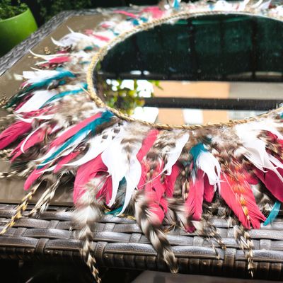 ESPEJO DE PLUMAS de colores