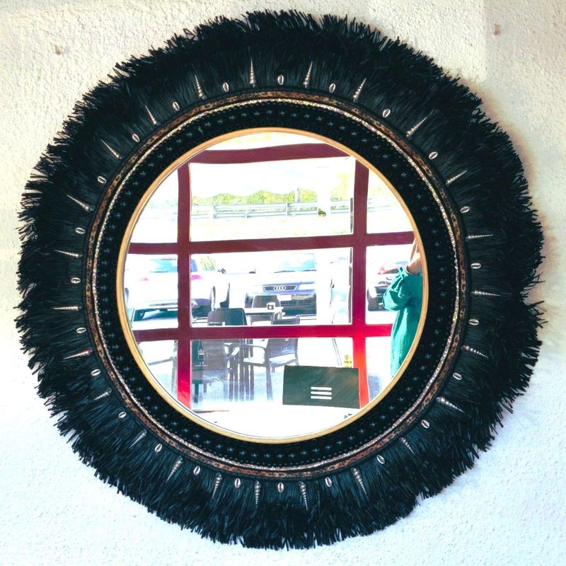 ESPEJO DE FIBRAS negras "Verónica"
