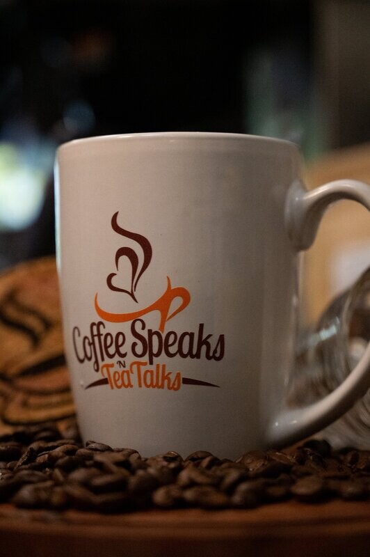 Full White Coffee Speaks Mug