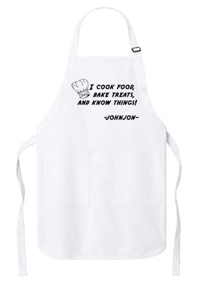 JJ - 03 - Apron - "I cook food, bake treats, and know things!"