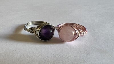 Wire Wrapped Gemstone Rings