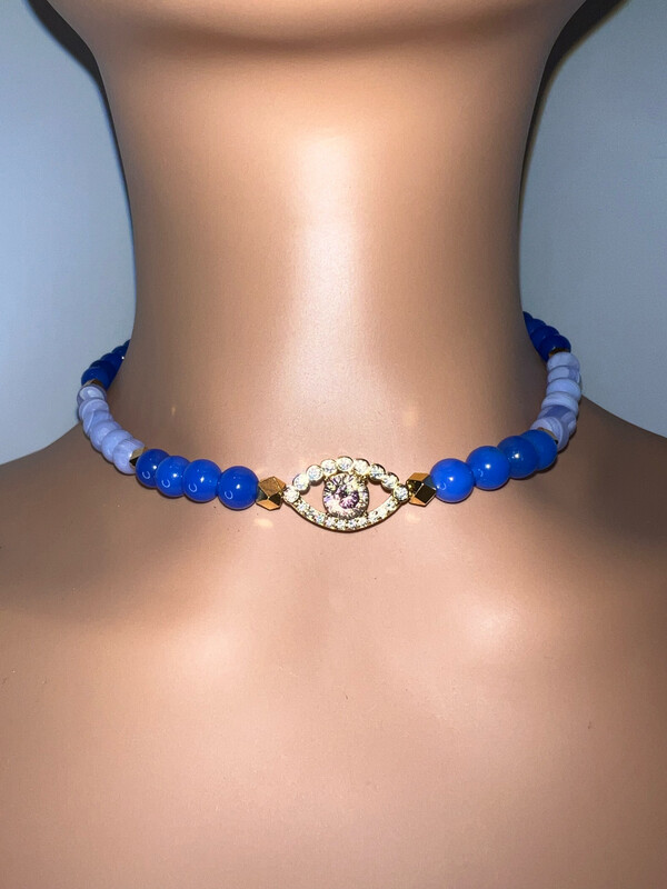 Diamond Evil Eye Chocker