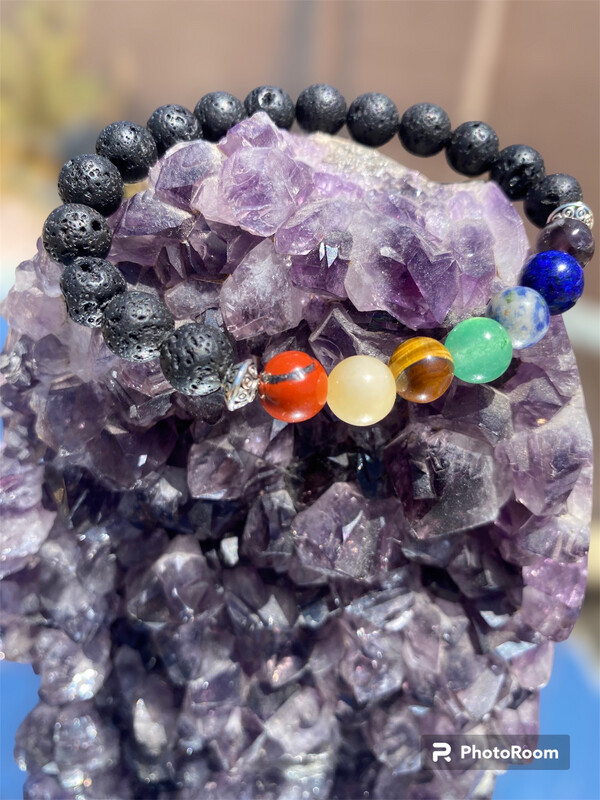Chakra Balance - Volcano Rock - Lava Bead Bracelet