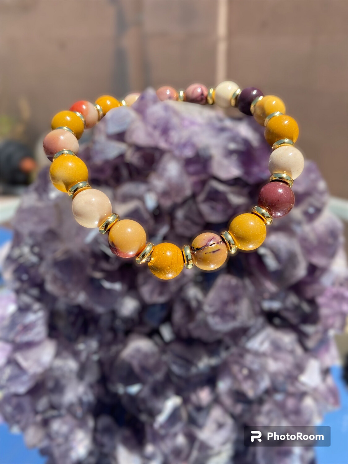 Mookaite Jasper W/ 18k Gold Plated Disc