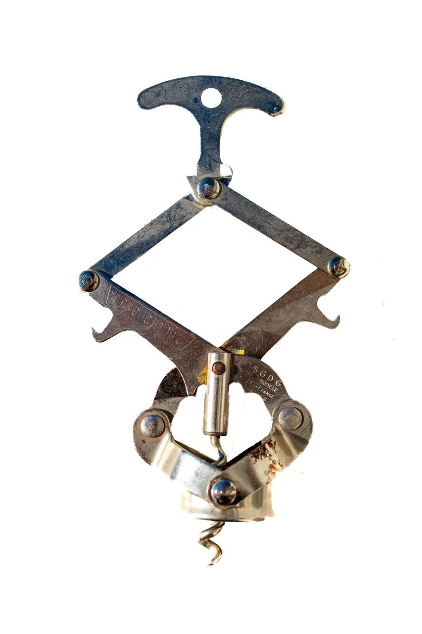 Antique French "Debouchtout" Folding Lazy-Tong Corkscrew