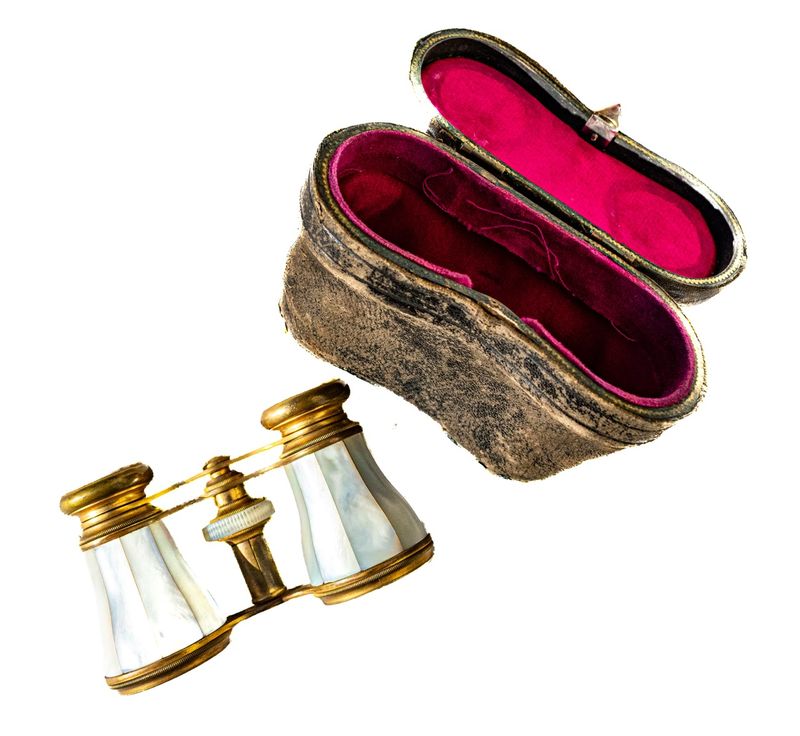 Antique French Opera Glasses with Original Leather Case