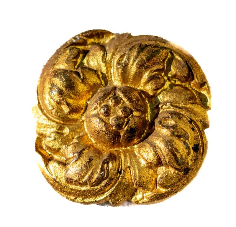 Antique Gilt-Brass Floral Rosette Mount
