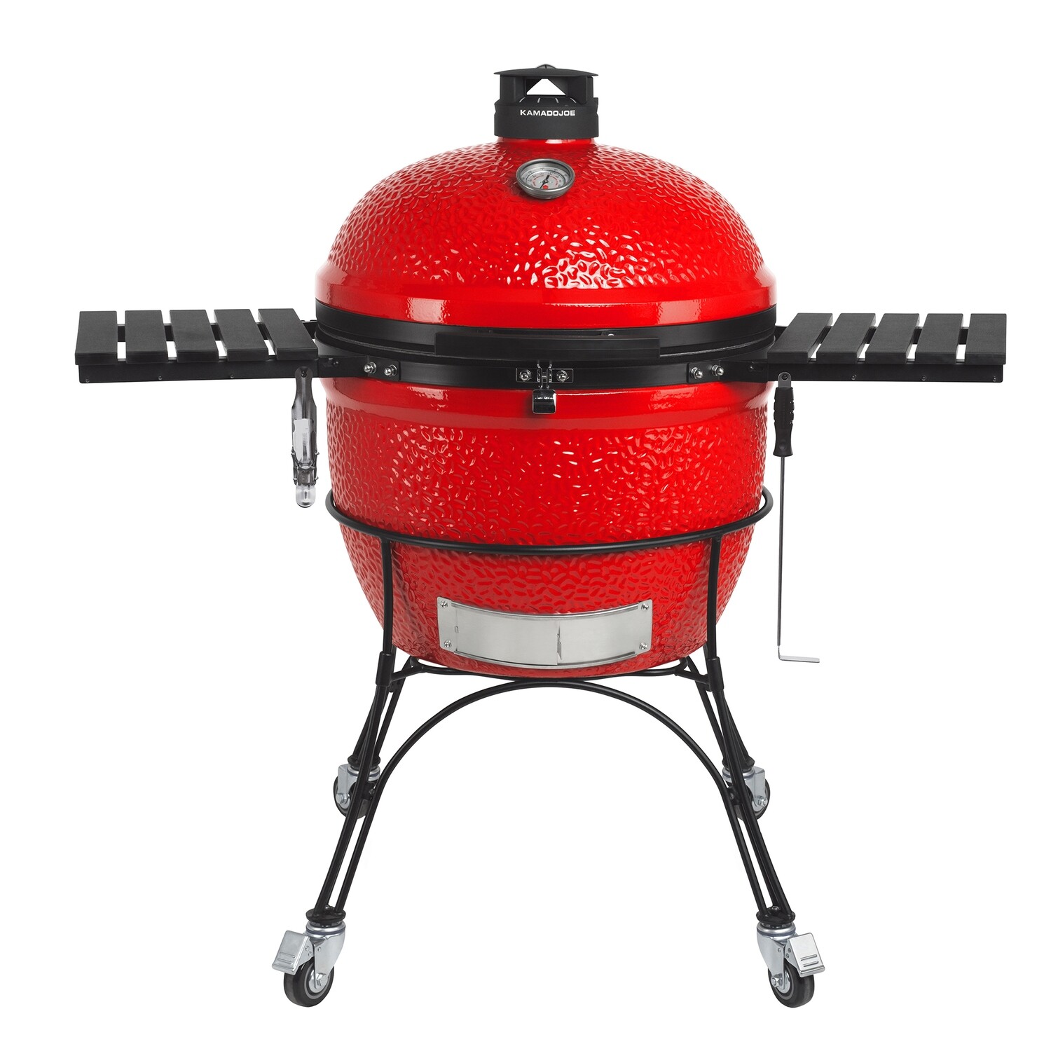 Kamado Joe® Big Joe™ II 24- inch Charcoal Grill in Red with Cart, Side Shelves, Grill Gripper, and Ash Tool