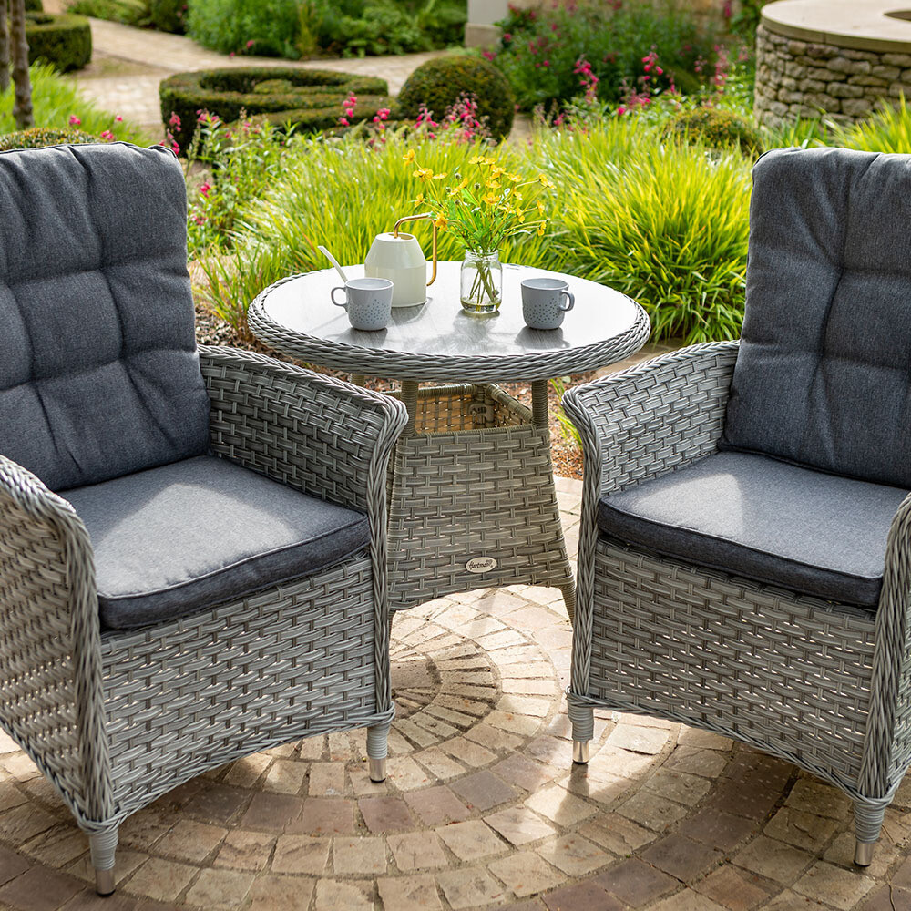 Heritage Bistro Set Ash/Slate Ceramic Glass Top