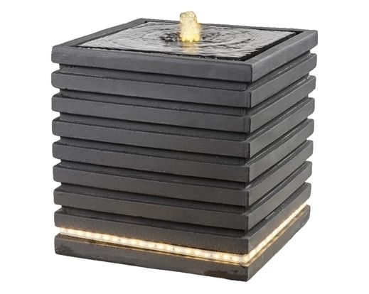 Water Feature - Contemporary Cube - Dark Grey