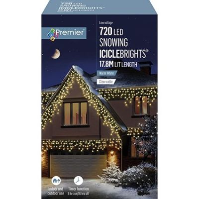 720 LED Snowing IcicleBrights - Warm White - 17.8m