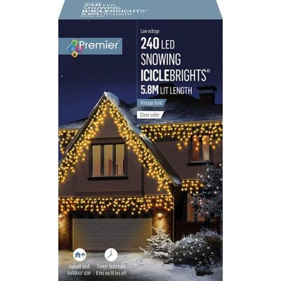 240 LED Snowing IcicleBrights - Vintage Gold - 5.8m