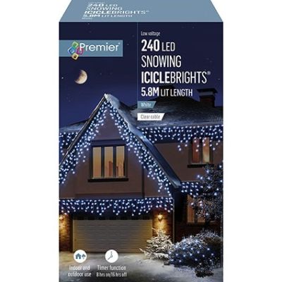 240 LED Snowing IcicleBrights - White - 5.8m