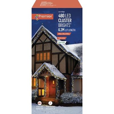 480 LED ClusterBrights - White &amp; Warm White - 6.2m
