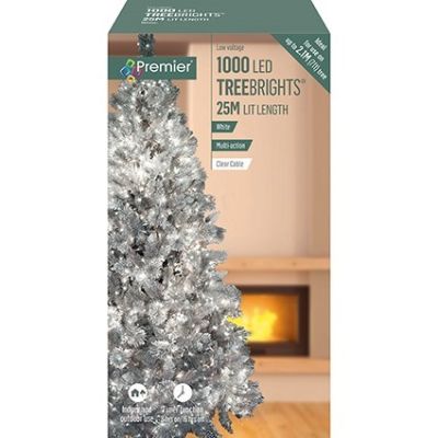 1000 LED TreeBrights - White Clear Cable - 25m