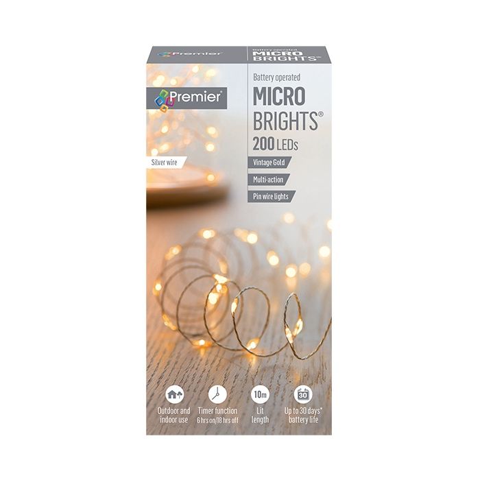 200 LED MicroBrights - Vintage Gold - 10m