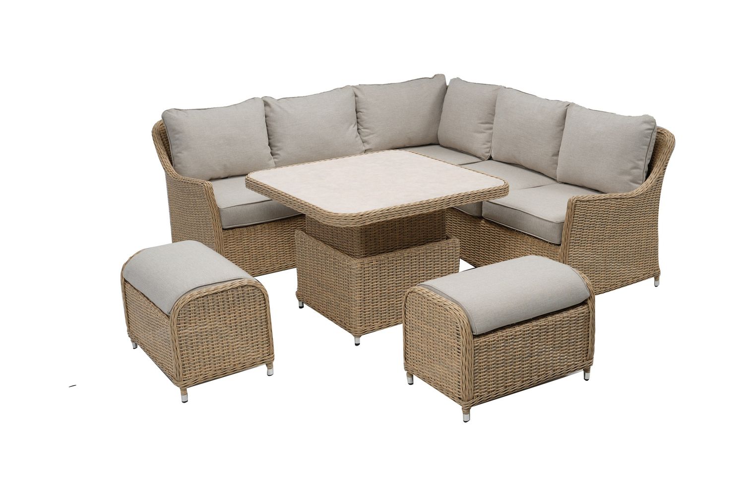 Antigua Mini Casual Corner Set Manual Lift - Barley / Oatmeal