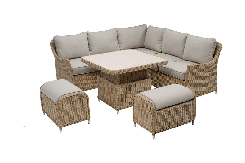 Antigua Mini Casual Corner Set Manual Lift - Barley / Oatmeal