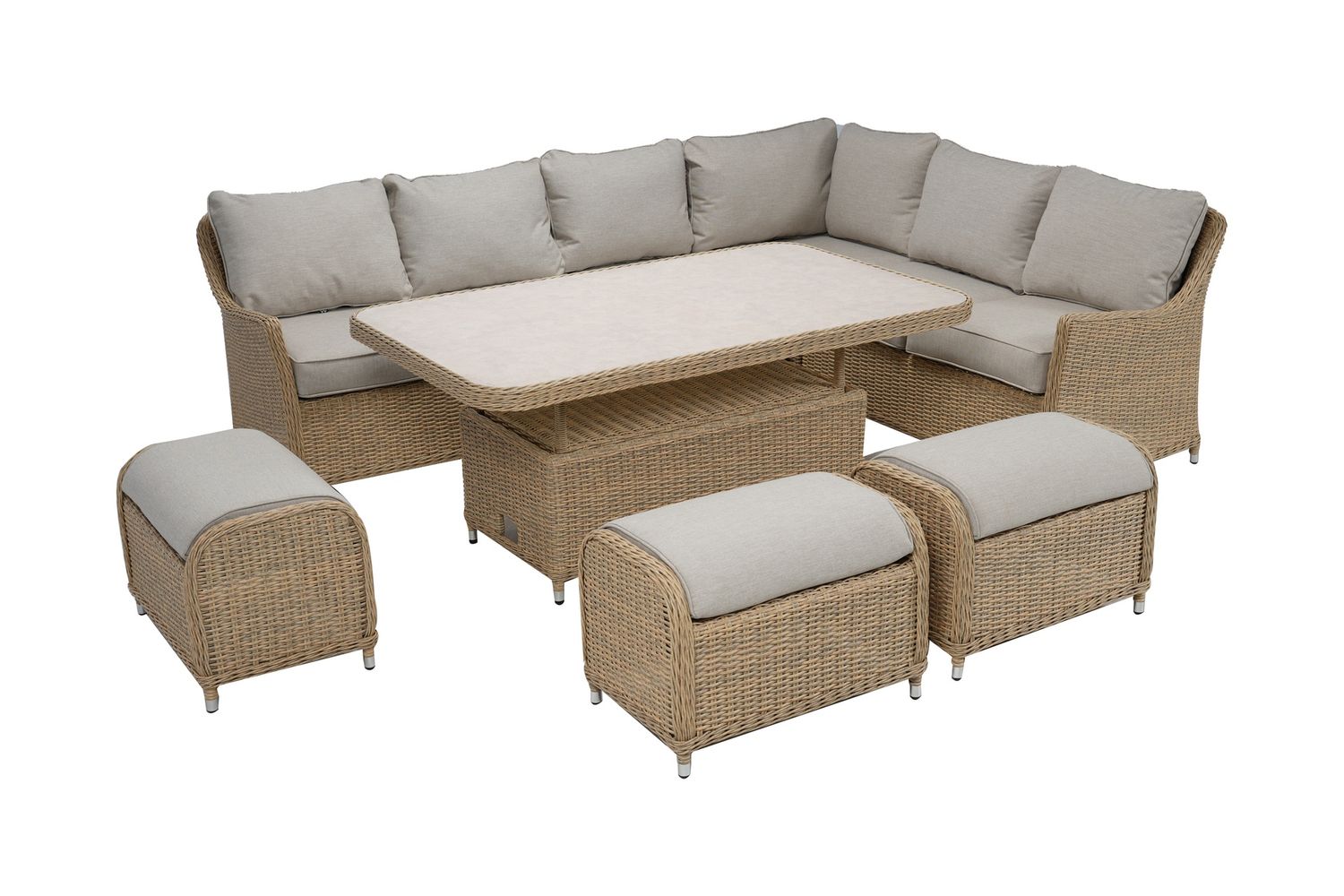 Antigua Modular Rectangular Casual Corner Set Manual Lift - Barley / Oatmeal