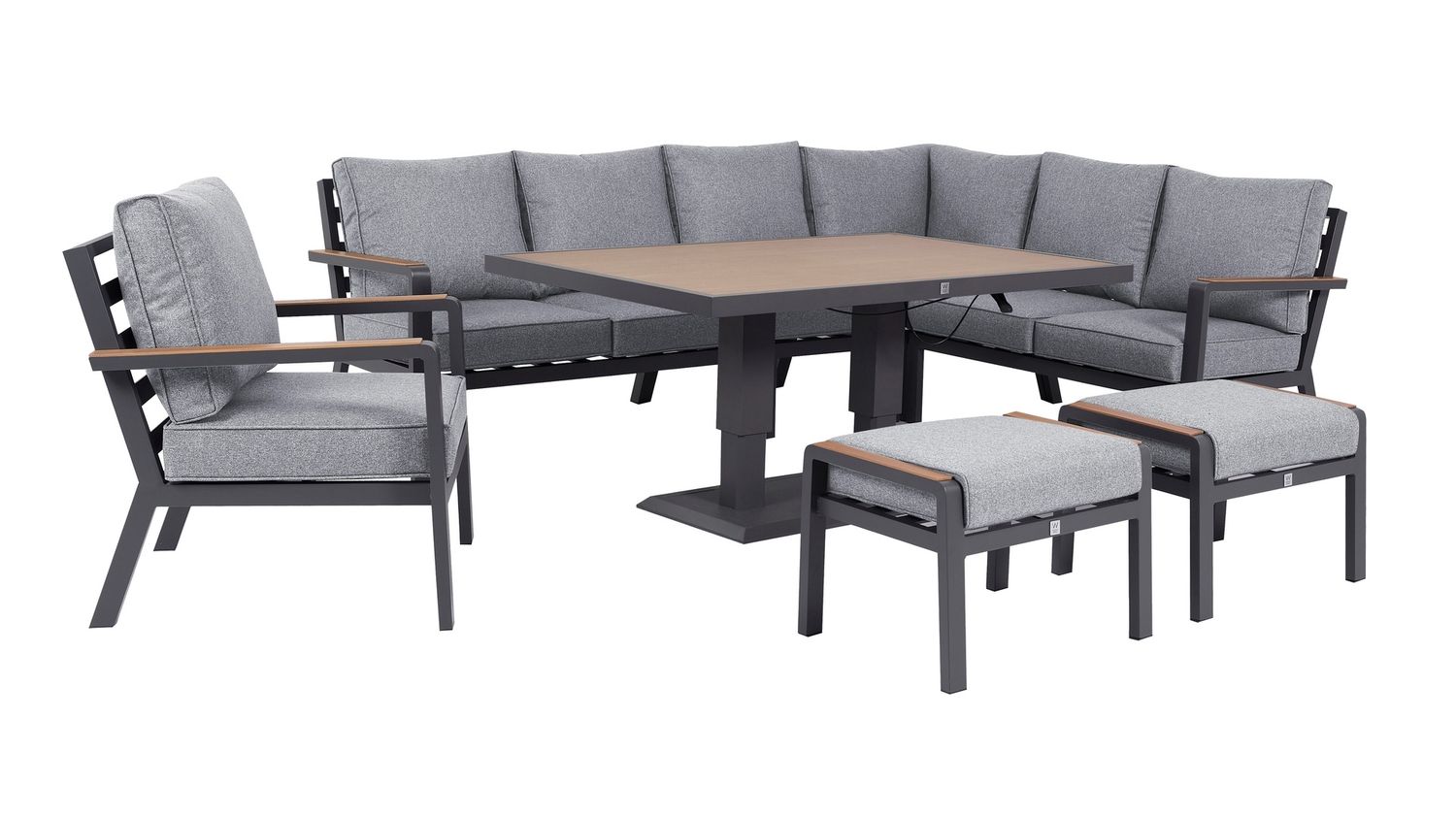 Panama Modular Rectangular Casual Corner Set Easy Lift - Ash Grey
