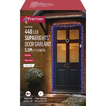 LED Door Garland, Colour: Rainbow, Size: 440 LED (5.5m)