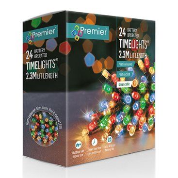 LED Time Lights - Battery Operated, Colour: Multi-Coloured, Size: 24 LED (2.3m)