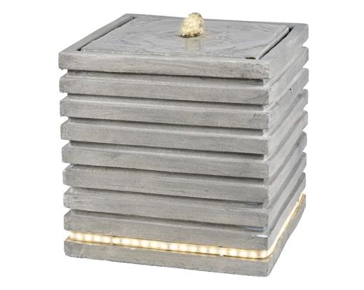 Water Feature - Contemporary Cube Light Grey, Type: Boxed