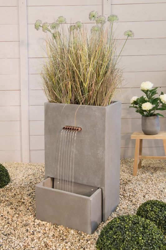 Water Feature - Contemporary Planter - Light Grey - Large, Type: Boxed