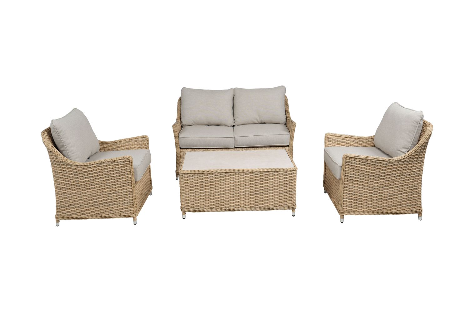 Antigua 4 Piece Lounge Set - Barley / Oatmeal, Type: Boxed