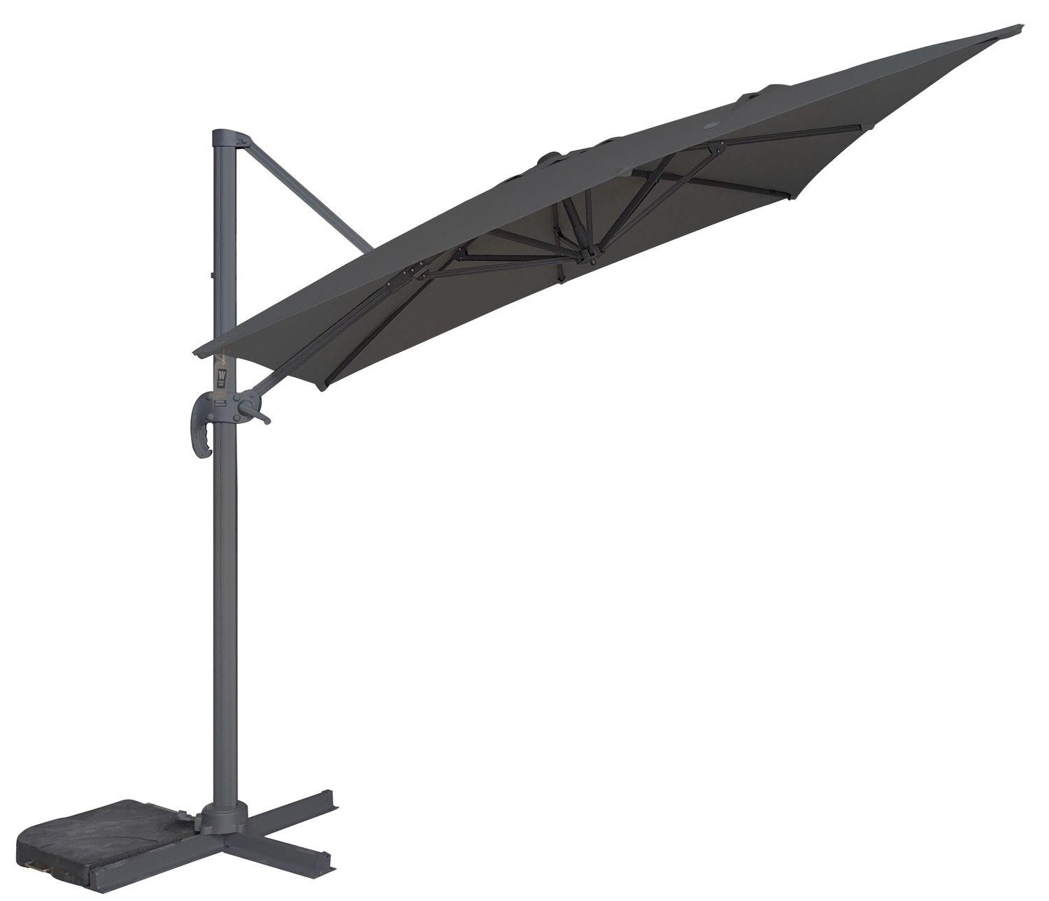 Galaxy Cantilever Parasol - 3m x 3m - Charcoal, Type: Boxed