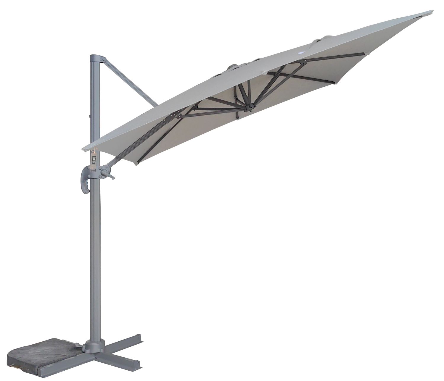 Galaxy Cantilever Parasol - 3m x 3m - Ash Grey, Type: Boxed