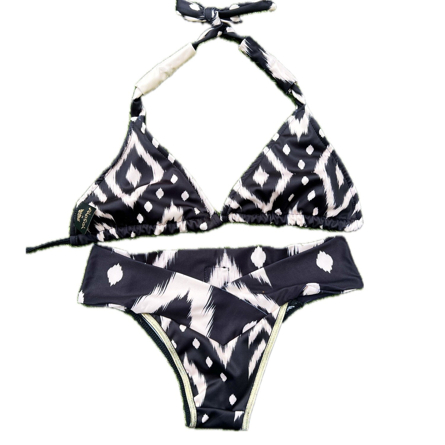 Conjunto Bikini CROSS BRAZIL + triángulo “Black Cheyene”
