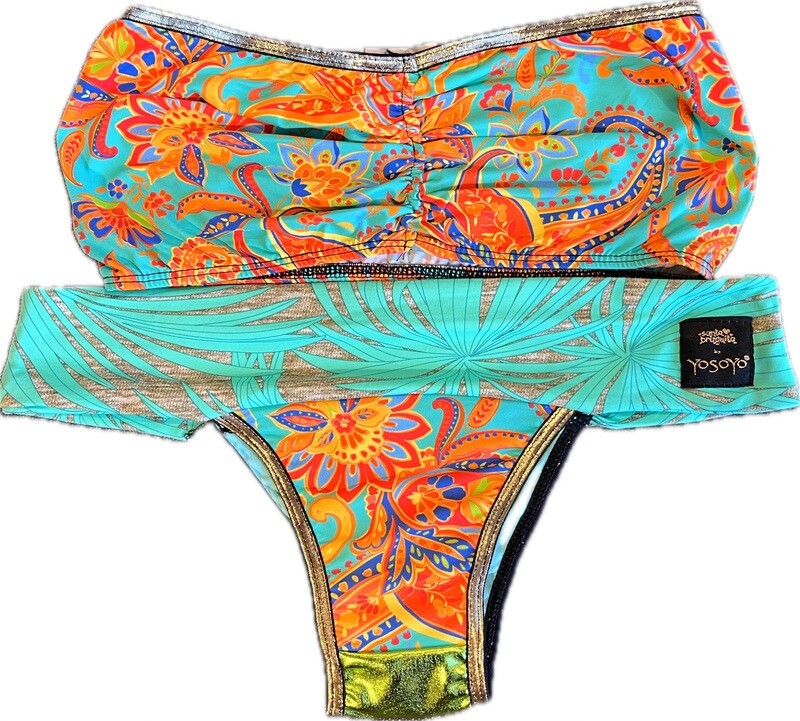 Conjunto bikini BRAZIL + BANDEAU “DHELI PALM”