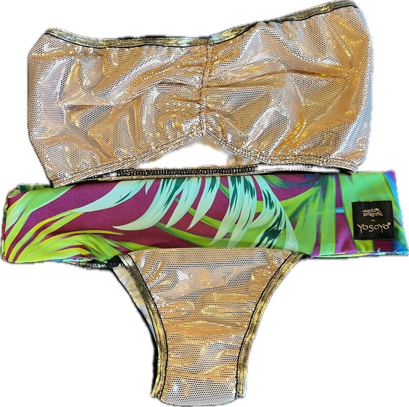 Conjunto bikini BRAZIL + BANDEAU “SHINY TROPIK”