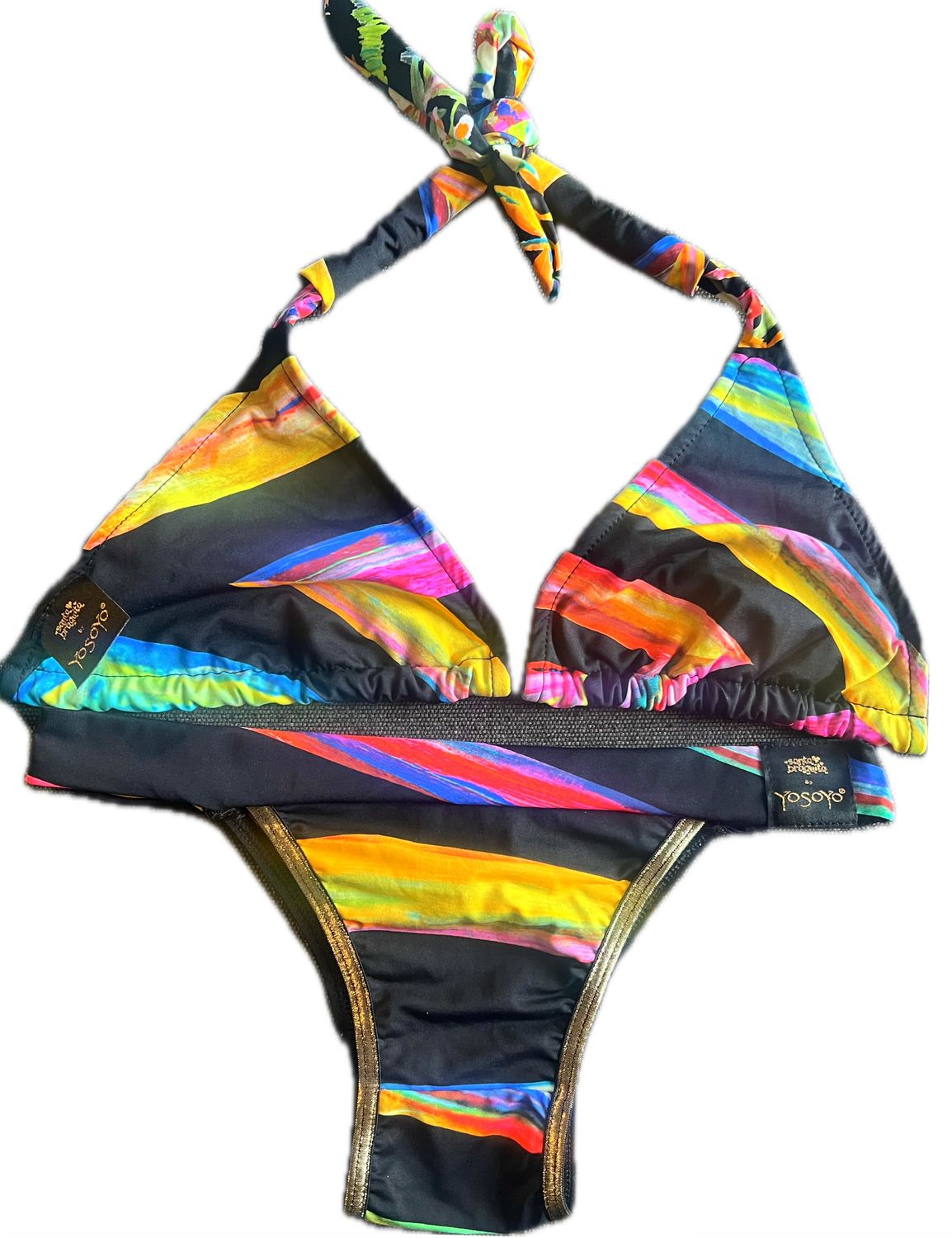 conjunto de Bikini Tiny  Brazil + triángulo BLACK FANTASIA