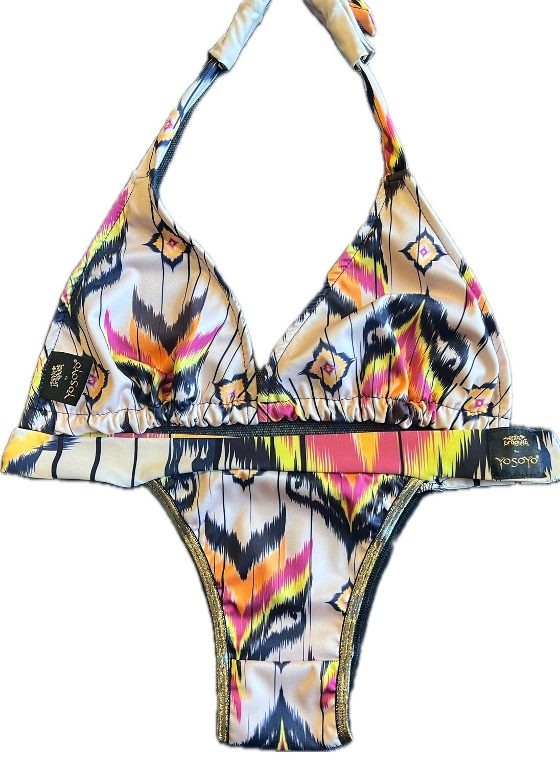 CONJUNTO BIKINI TINY BRAZIL  + TRIÁNGULO BOHO CHIC