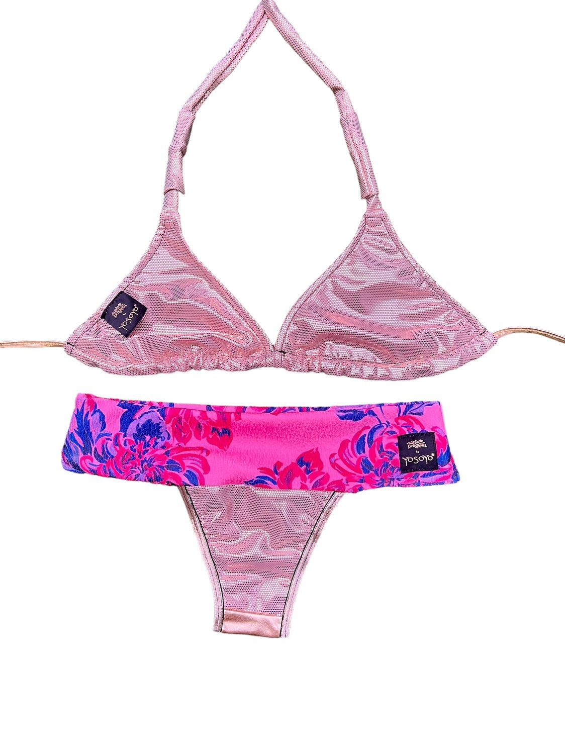 CONJUNTO BRAZIL + TRIÁNGULO “PINK FLOWER ”