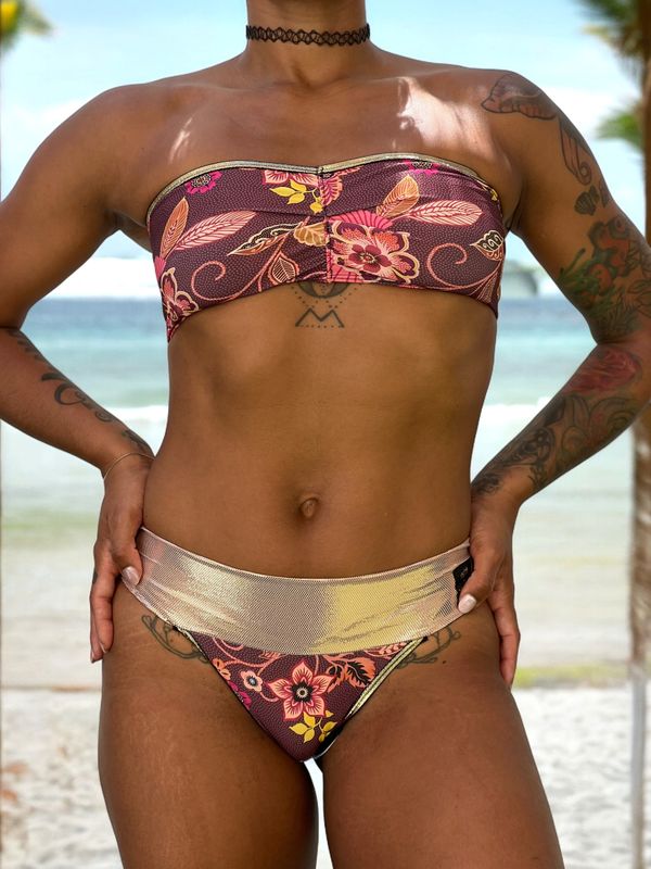Conjunto bikini BRAZIL + BANDEAU “ PINK CASHMIR”