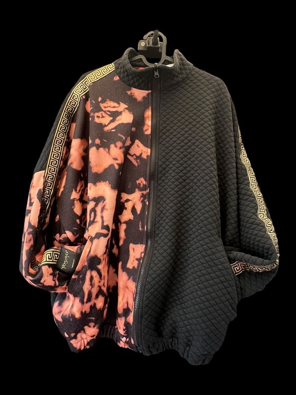 CHAQUETA BAD BAT OVER SIZE REVERSIBLE “BLACK BROWN TYE DYE”