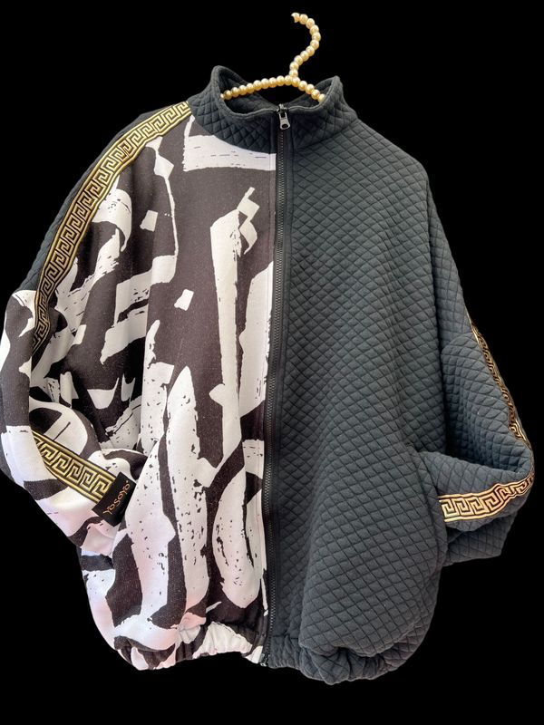 CHAQUETA BAD BAT OVER SIZE REVERSIBLE “BLACK FROM GHETTO TO PALACE”