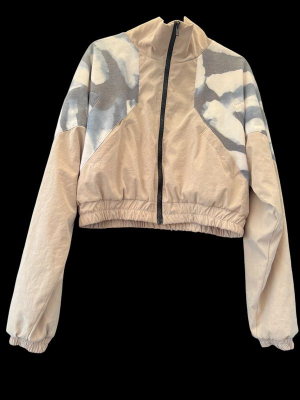 CHAQUETA BAD BAT CROPPED REVERSIBLE “corazón BLUE”