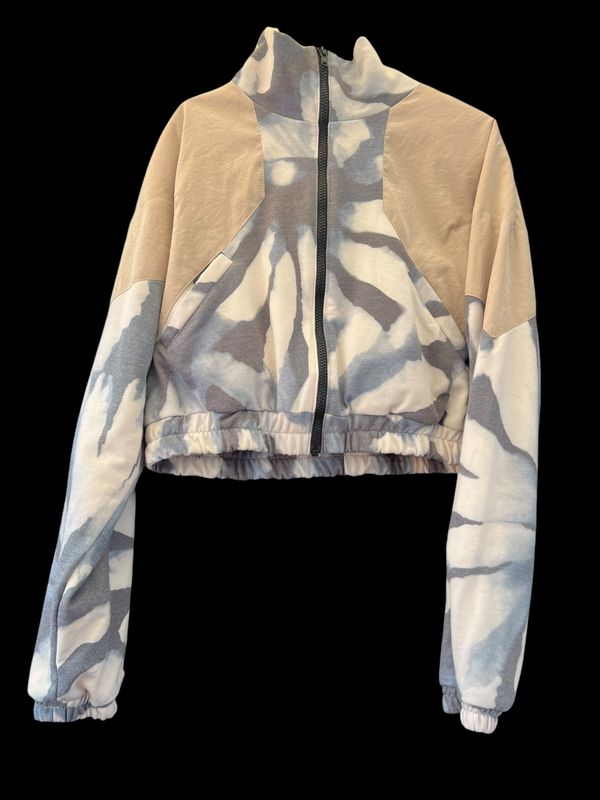 CHAQUETA BAD BAT CROPPED REVERSIBLE “BLUE corazon”