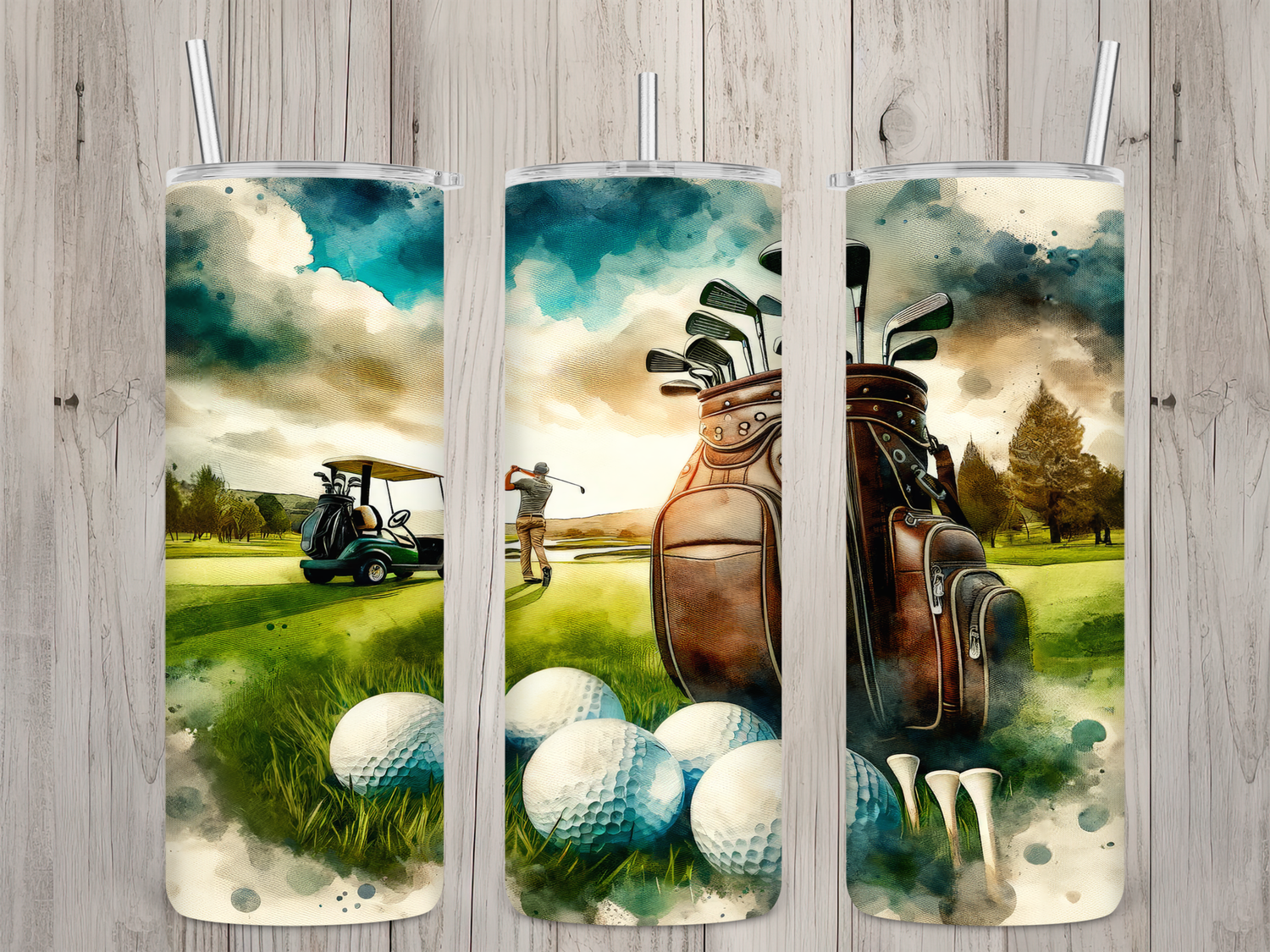 Golfer and bag