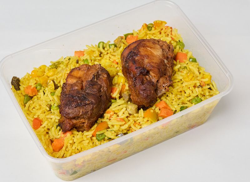 SPICY JERK CHICHEN WITH FRIED RICE