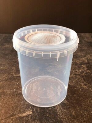 Aufzuchtdose rund mit eingeschweißter Lüftungsgaze 520ml 11cm x Ø 8,5cm