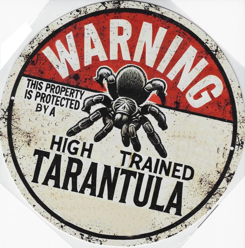 20cm ⌀ Metallschild Vintage Warning Tarantula Wand oder Türschild
