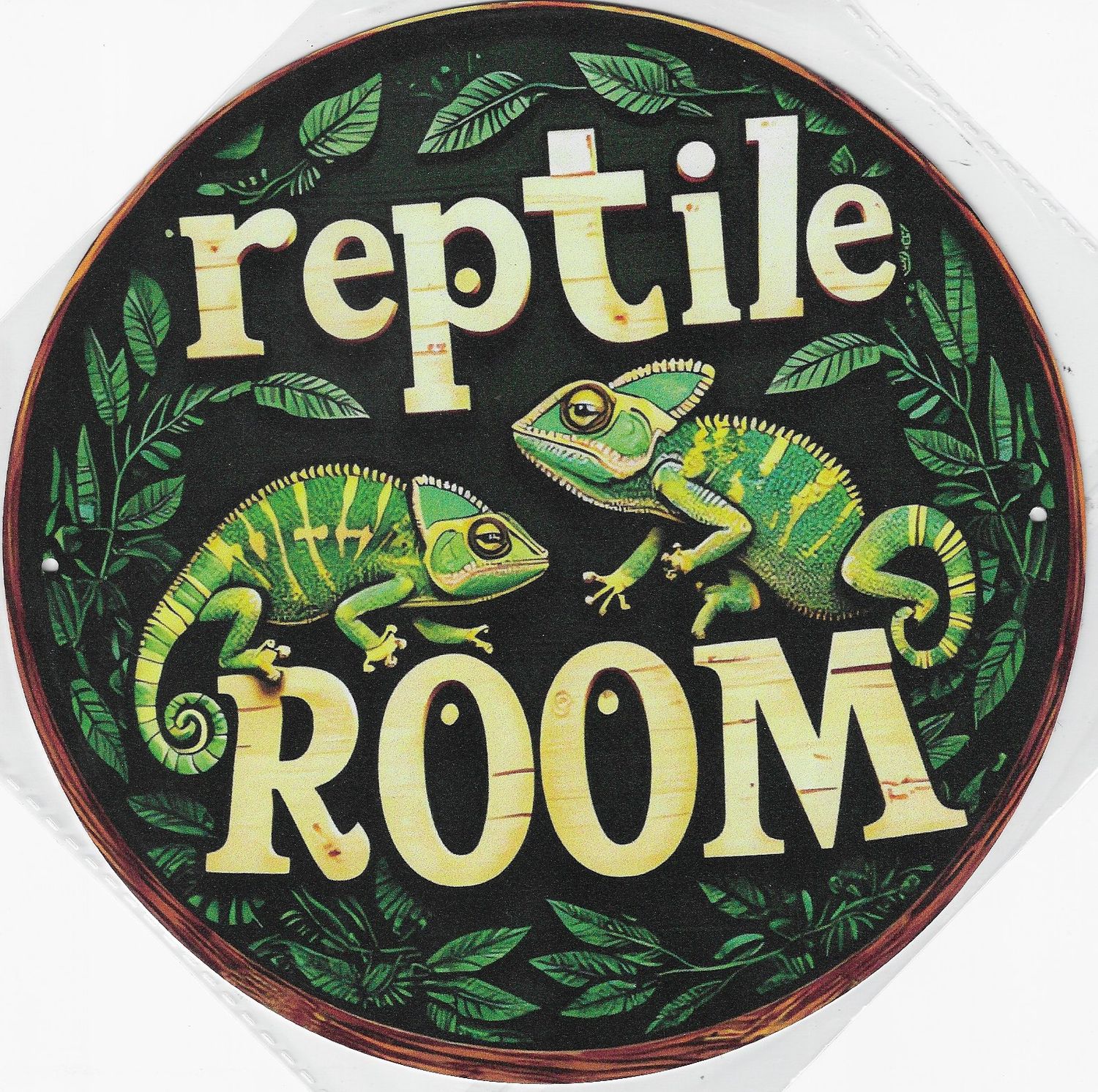 20cm ⌀ Metallschild Vintage Reptilienzimmer Wand oder Türschild