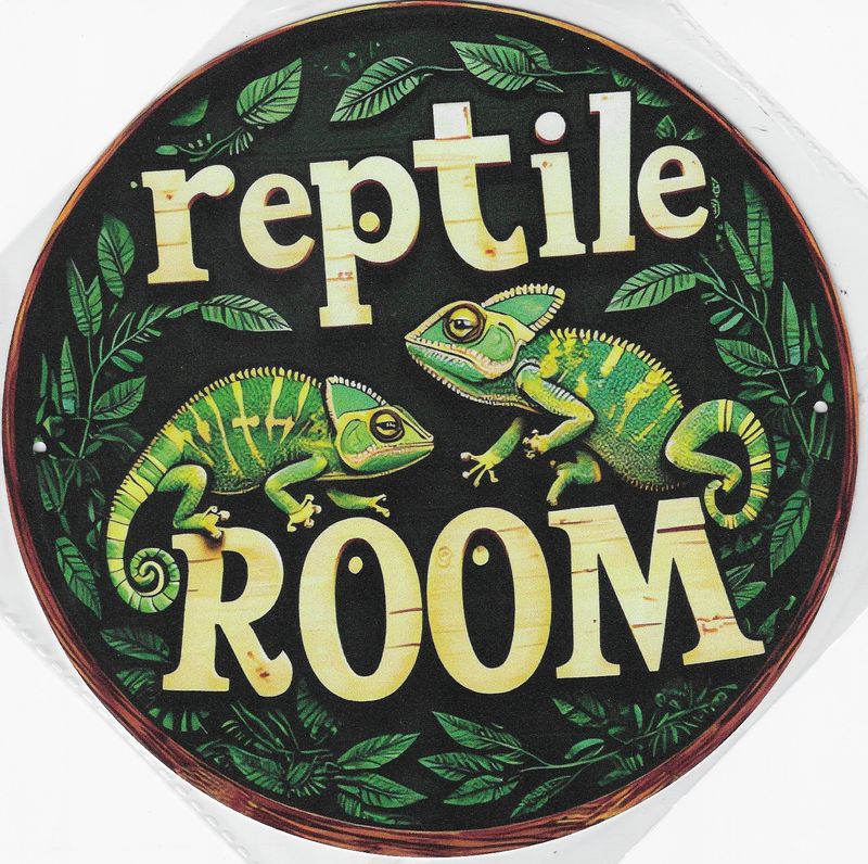 20cm ⌀ Metallschild Vintage Reptilienzimmer Wand oder Türschild