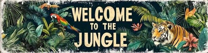 40 x 10cm Metallschild Welcome to the Jungle Wand oder Türschild