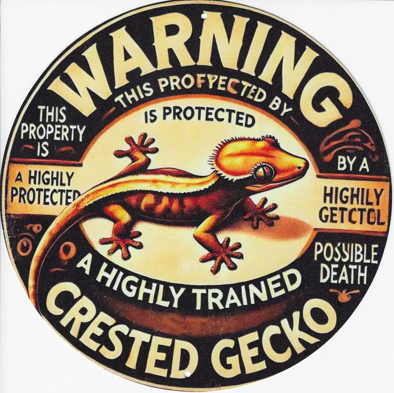 20cm ⌀ Metallschild Warning Gecko Wand oder Türschild